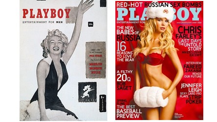 "Playboy" auf den Philippinen: Der erste Playboy aller Zeiten aus dem Jahr 1953 und die aktuelle Ausgabe vom Mai 2008.