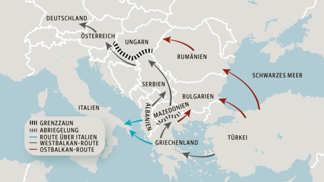 Karte Balkanroute
