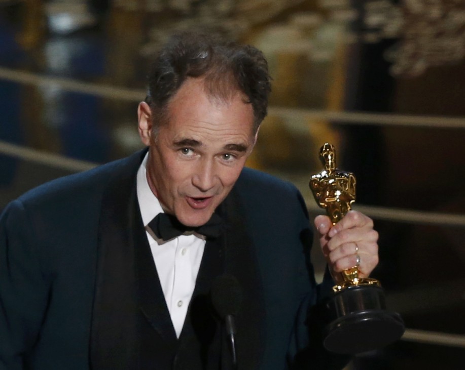Mark Rylance accepts the Oscar for Best Supporting Actor for the movie 'Bridge of Spies' at the 88th Academy Awards in Hollywood