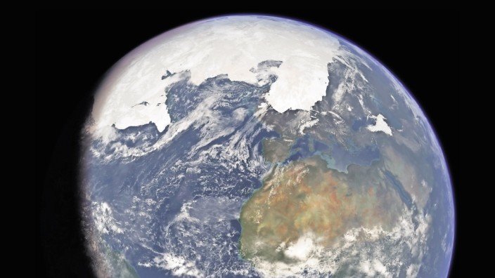 Klima: In einen weißen Mantel gehüllt: So könnte die Erde im gegenwärtigen Eiszeitalter einmal ausgesehen haben.
