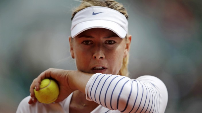 File picture of Maria Sharapova of Russia during her women's singles match at the French Open tennis tournament in Paris