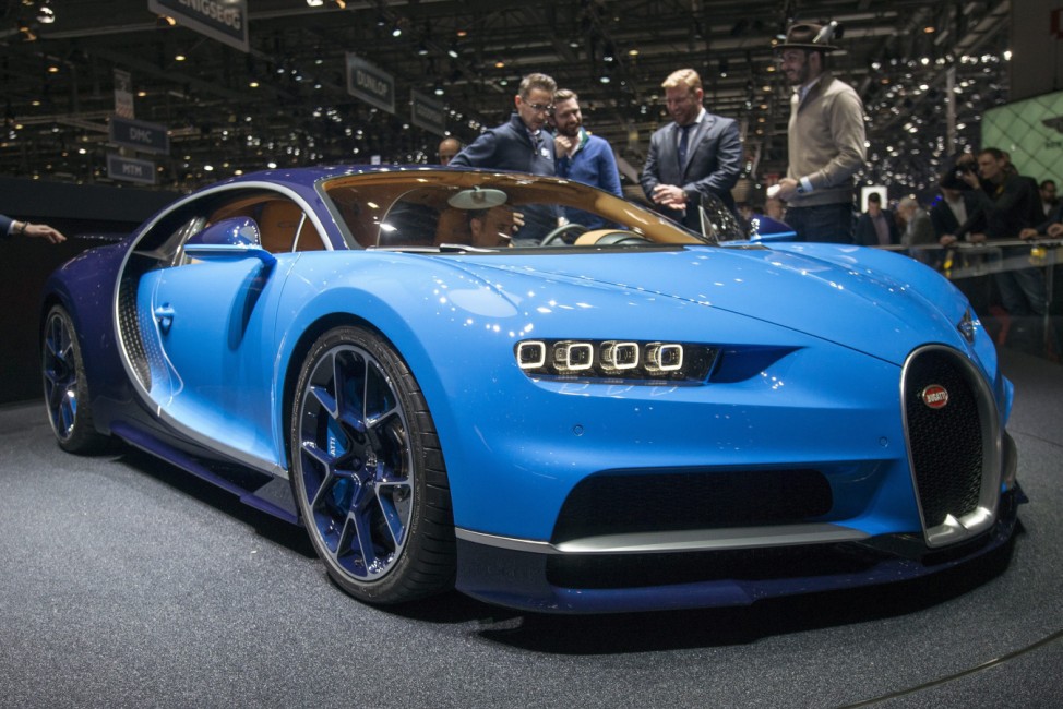 Der neue Bugatti Chiron beim Genfer Autosalon 2016.