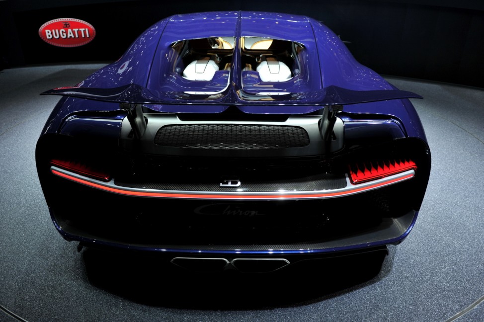 Der neue Bugatti Chiron beim Genfer Autosalon 2016.