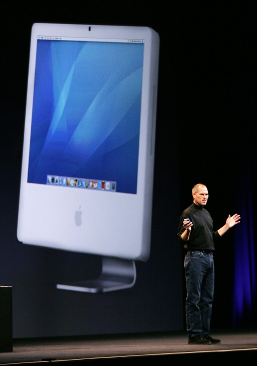 Apple CEO Jobs introduces new iMac with Intel chips at Macworld in San Francisco