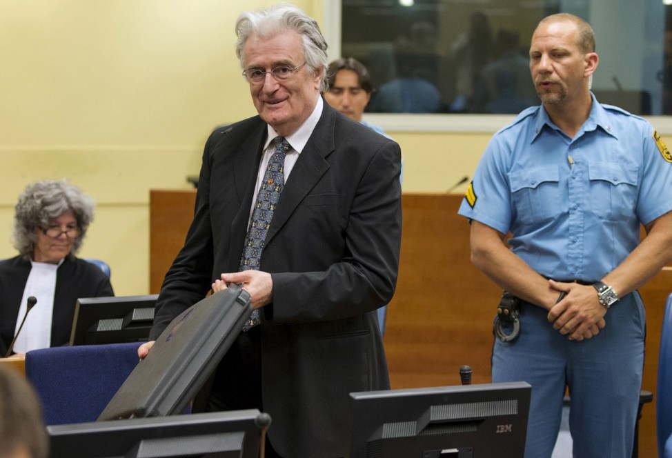 File photo of Bosnian Serb wartime leader Karadzic at the ICTY in The Hague