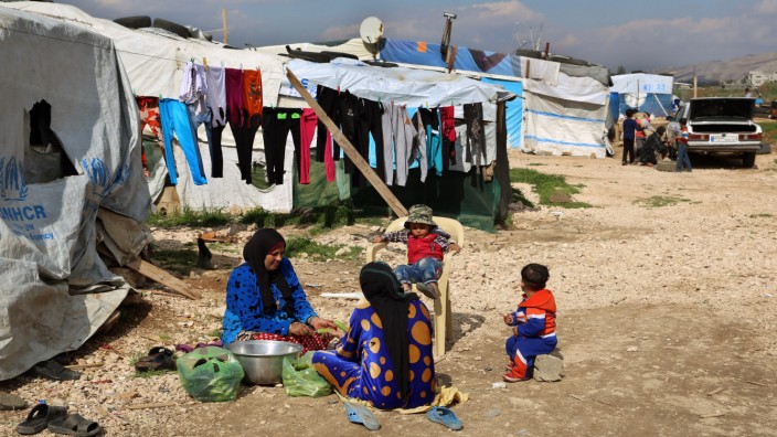 Flüchtlinge: Syrische Flüchtlinge in einem Camp im Libanon.