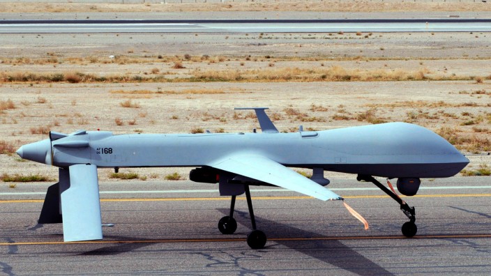 Startbereite Drohne auf US-Stützpunkt Bagram in Afghanistan