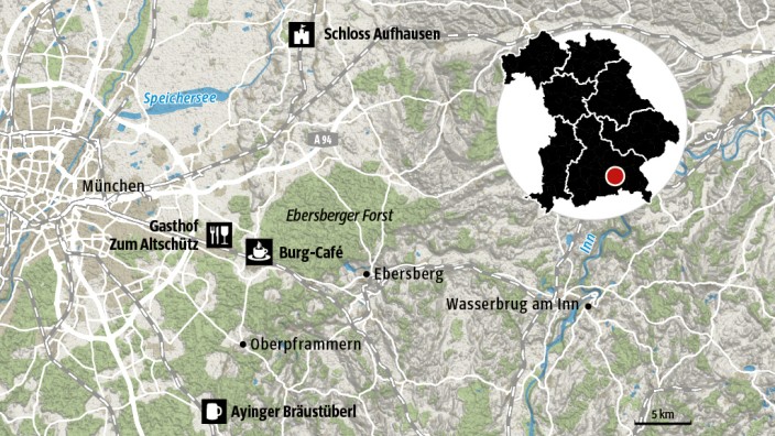 Karte Kreuz und Quer durch Bayern