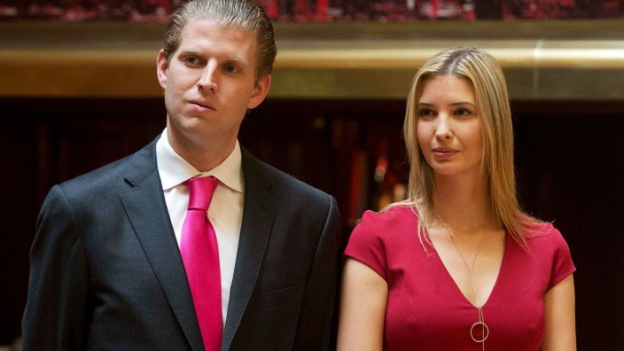 Eric Trump, Ivanka Trump attend a news conference in New York