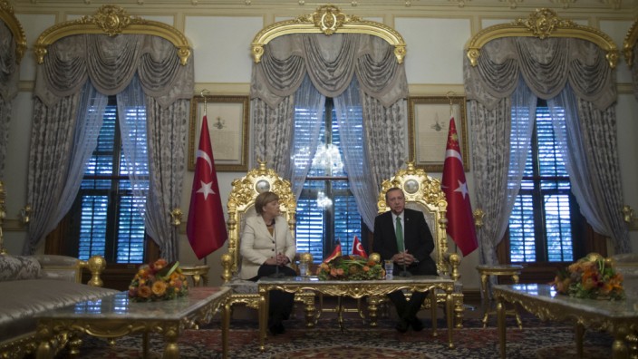 German Chancellor Angela Merkel meets with Turkish President Erdogan  in Istanbul, Turkey