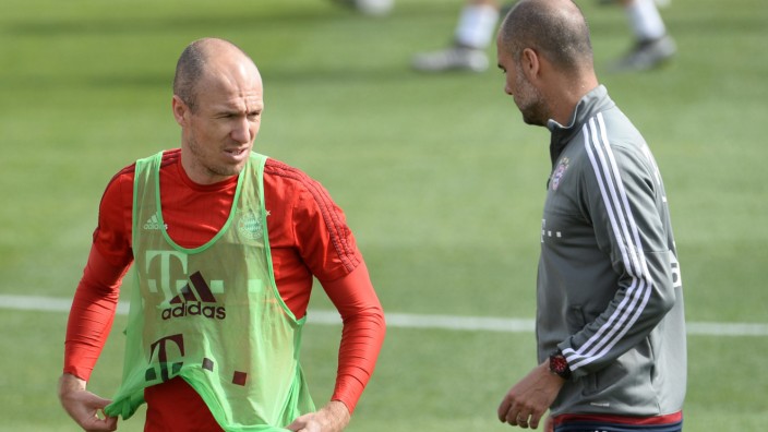 Arjen Robben und Pep Guardiola
