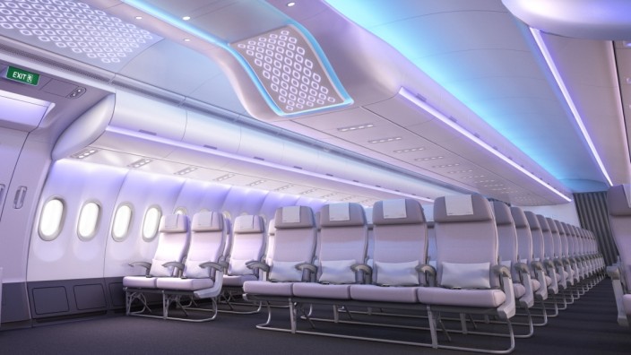 Flugzeugkabinen: Kinobestuhlung: In der "Holzklasse" rücken die Sitzreihen immer enger zusammen, hier der A330neo, der in diesem Jahr seinen Erstflug absolvieren soll.