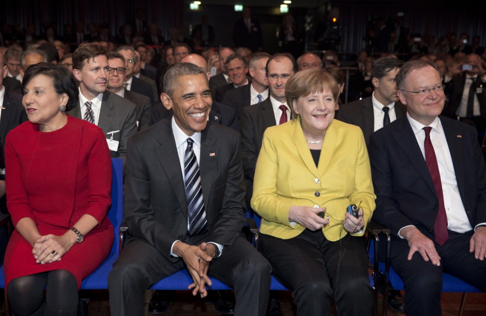 Barack Obama, Penny Pritzker, Stephan Weil, Angela Merkel