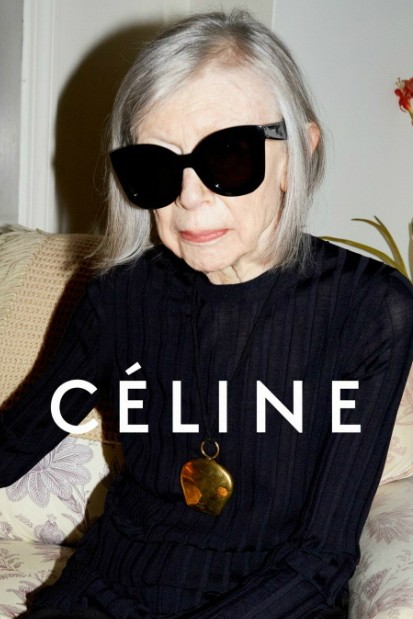 Senior Models: Mit der Schriftstellerin Joan Didion wirbt das Label Céline für eine sehr große Sonnenbrille.