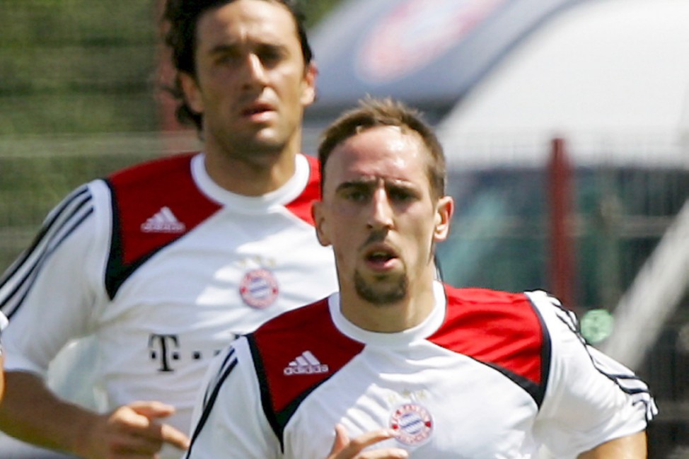 FC Bayern München - Training - Franck Ribery und Luca Toni