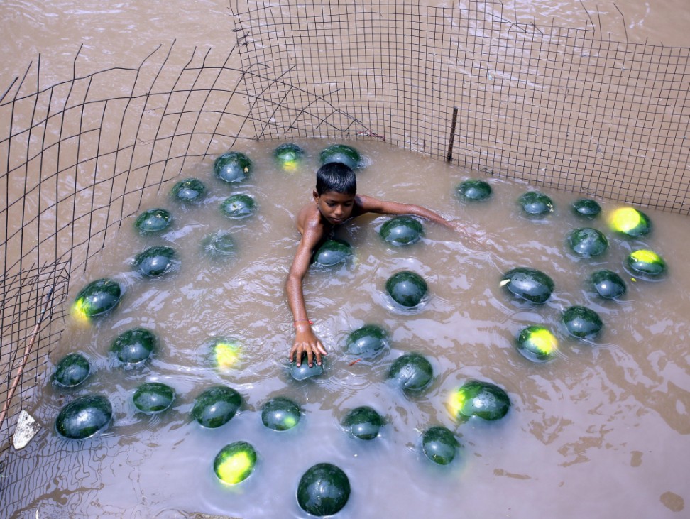 Watermelon bath in Jammu