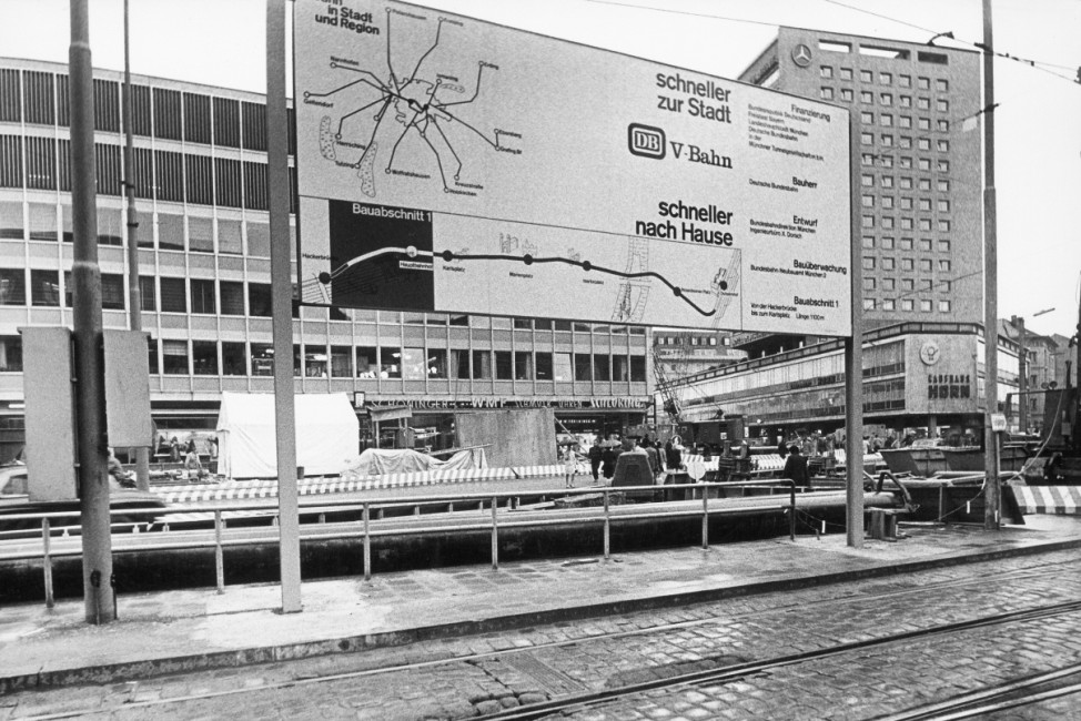 Plan der Abschnitte der S-Bahn-Stammstrecke am Hauptbahnhof um 1966