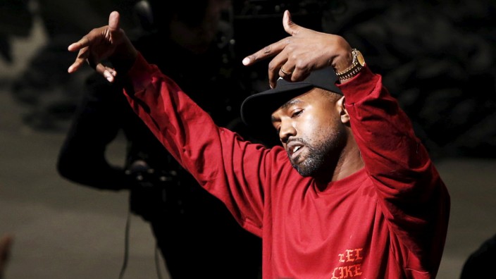 Kanye West dances during his Yeezy Season 3 Collection presentation and listening party during New York Fashion Week