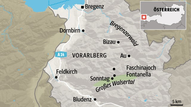 Das Radwegenetz im Bregenzerwald: SZ-Karte