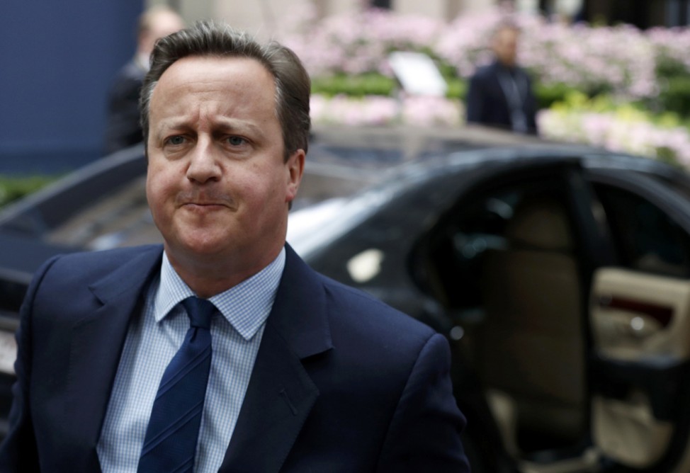 Britain's Prime Minister Cameron arrives at the EU Summit in Brussels