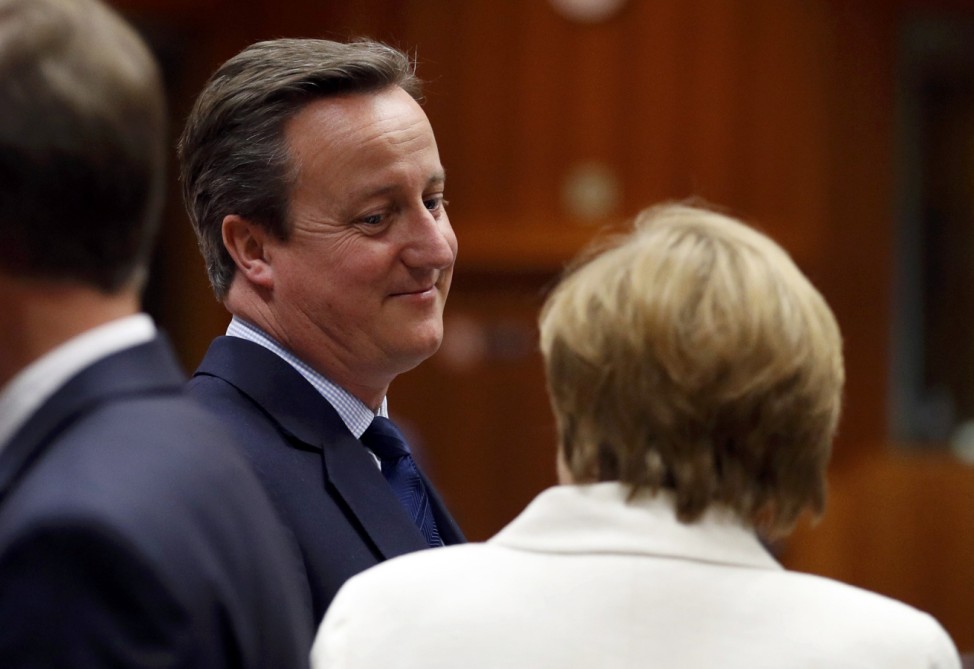 Britain' s PM Cameron attends during the EU Summit in Brussels