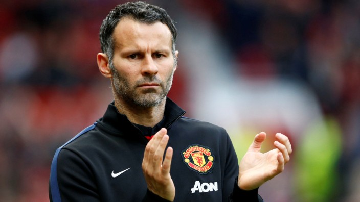 Manchester United's interim manager Giggs reacts during their English Premier League soccer match against Hull City at Old Trafford in Manchester