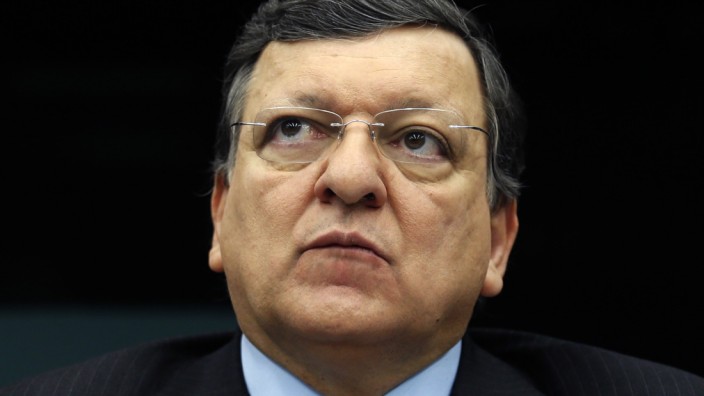 European Commission President Barroso attends a press briefing at the European Parliament in Strasbourg