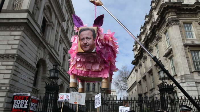 Tax Loophole Protest Held Outside Downing Street After Panama Revelations