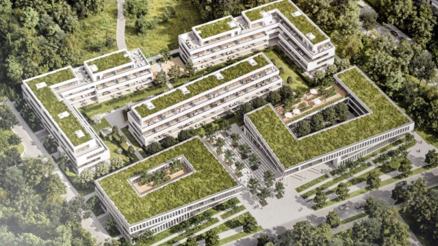Innovatives Bauprojekt in Ottobrunn: Zwei der drei Wohntrakte sind in Form eines "L" angeordnet. Die Apartments sollen große Balkone haben und lichtdurchflutet sein.