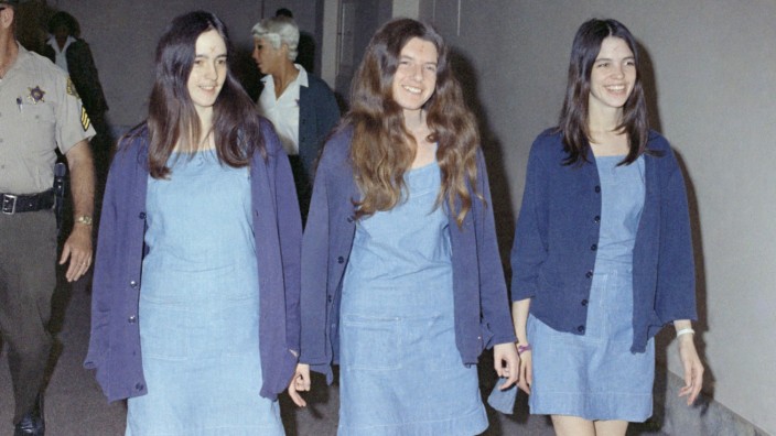 Charles-Manson-Jüngerinnen: Susan Atkins, Patricia Krenwinkel und Leslie Van Houten, 1970