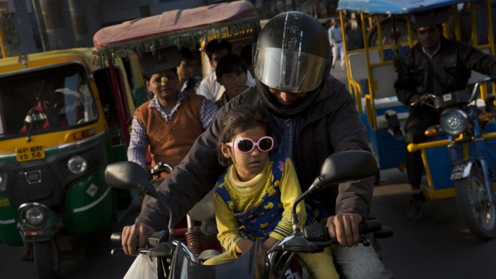 Streik: Im Arbeitskampf: Rikscha-Fahrer in Delhi.