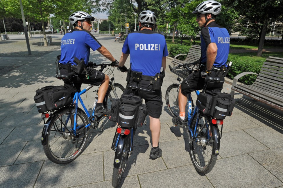 Fahrradstreife der Dresdner Polizei