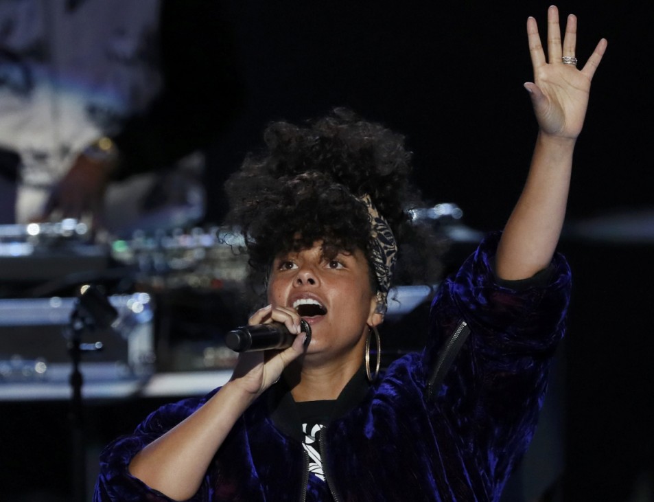 Singer Alicia Keys performs at the Democratic National Convention in Philadelphia