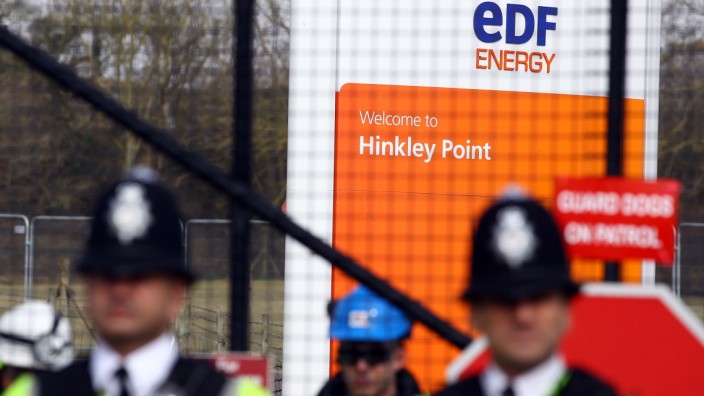 FILE - EDF's Nuclear Power Plant Set To Get Final Investment Approval Anti Nuclear Protesters Demonstrate Outside Hinkley Point Nuclear Power Station