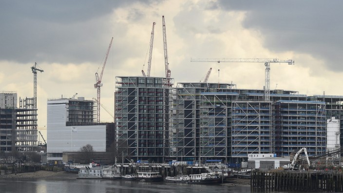 Apartments under construction in London