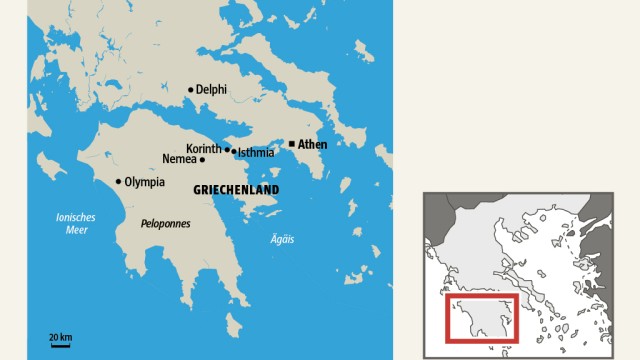 Nemeische Spiele in Griechenland: SZ-Karte