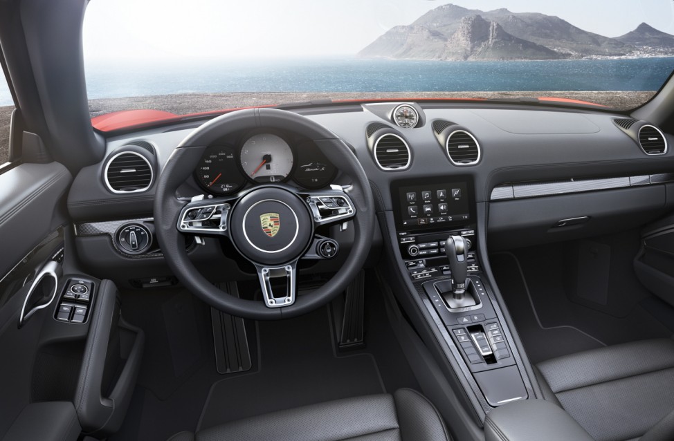 Das Cockpit des neuen Porsche 718 Boxster S.
