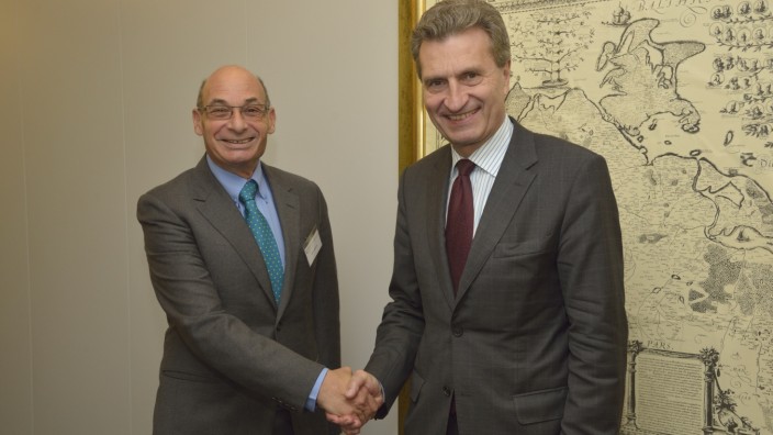 Julian Kinderlerer was received by Günther Oettinger, Member of the EC in charge of Energy