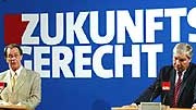 SPD/Gewerkschaften: SPD und Gewerkschaften: Franz Müntefering (li.)und Michael Sommer planen eine gerechte Zukunft.