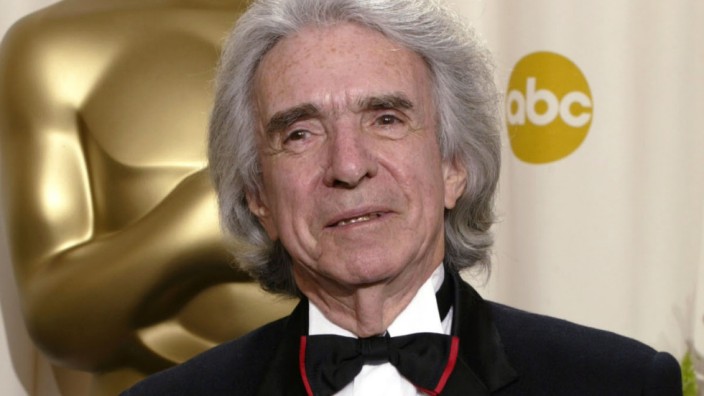 Arthur Hiller holds the Jean Hersholt Humanitarian Award that he received at the 74th annual Academy Awards in Hollywood
