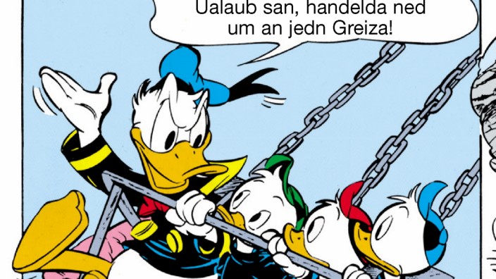 Walt Disney und die Wiesn: Donald Duck ist wieder in Entenhausen unterwegs, diesmal auf bairisch. (Foto: DISNEY)