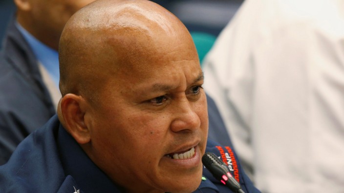 Philippine National Police chief Director-General Ronald dela Rosa testifies regarding people killed during a crackdown on illegal drugs, at a Senate hearing in Pasay, Metro Manila