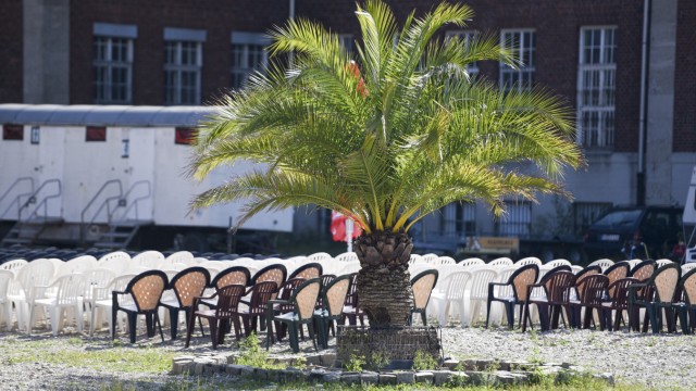 SZ-Serie: Der Sound der Stadt: Zwei Welten, eine Adresse: Die Stühle unter Palmen im Viehhof vermitteln geradezu mediterranes Flair.