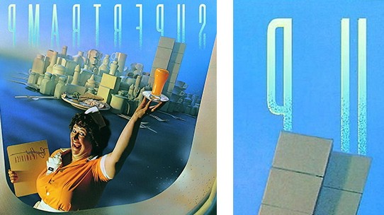 Verschwörungstheorie: Oha! Spiegelt man das "Supertramp"-Album, erscheinen hinter dem World Trade Center die Zahlen 9 und 11. Grafik: SZ