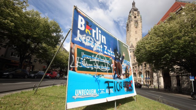 Wahl zum Abgeordnetenhaus von Berlin 2016: Wahlplakat der AfD (Alternative für Deutschland) Verunsta