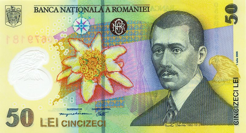 50 Lei / Leu Banknote Rumänien Plastik Polymer