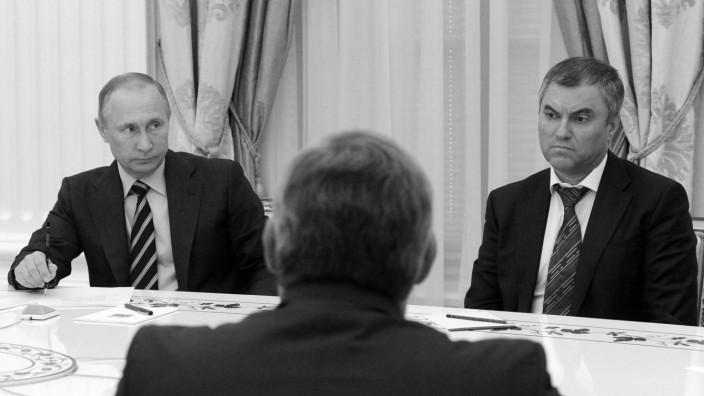Meeting of party leaders after Russian parliament election; and Deputy Chief of the Presidential Staff Vyacheslav Volodin