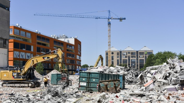 Bauarbeiten im Werksviertel in München, 2016