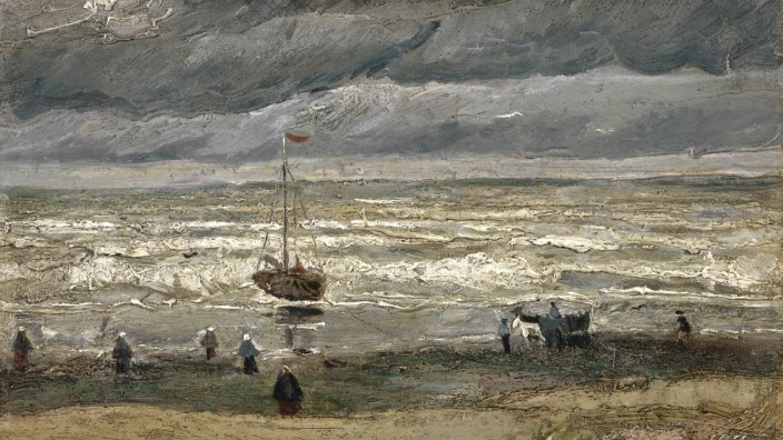 Vincent van Gogh: Das Gemälde "Seebad Scheveningen" von 1882.