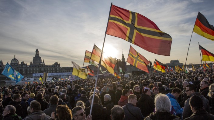 PEGIDA supporters stage protest in Germany's Dresden